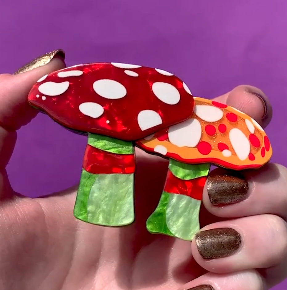 Candy Mushrooms Brooch