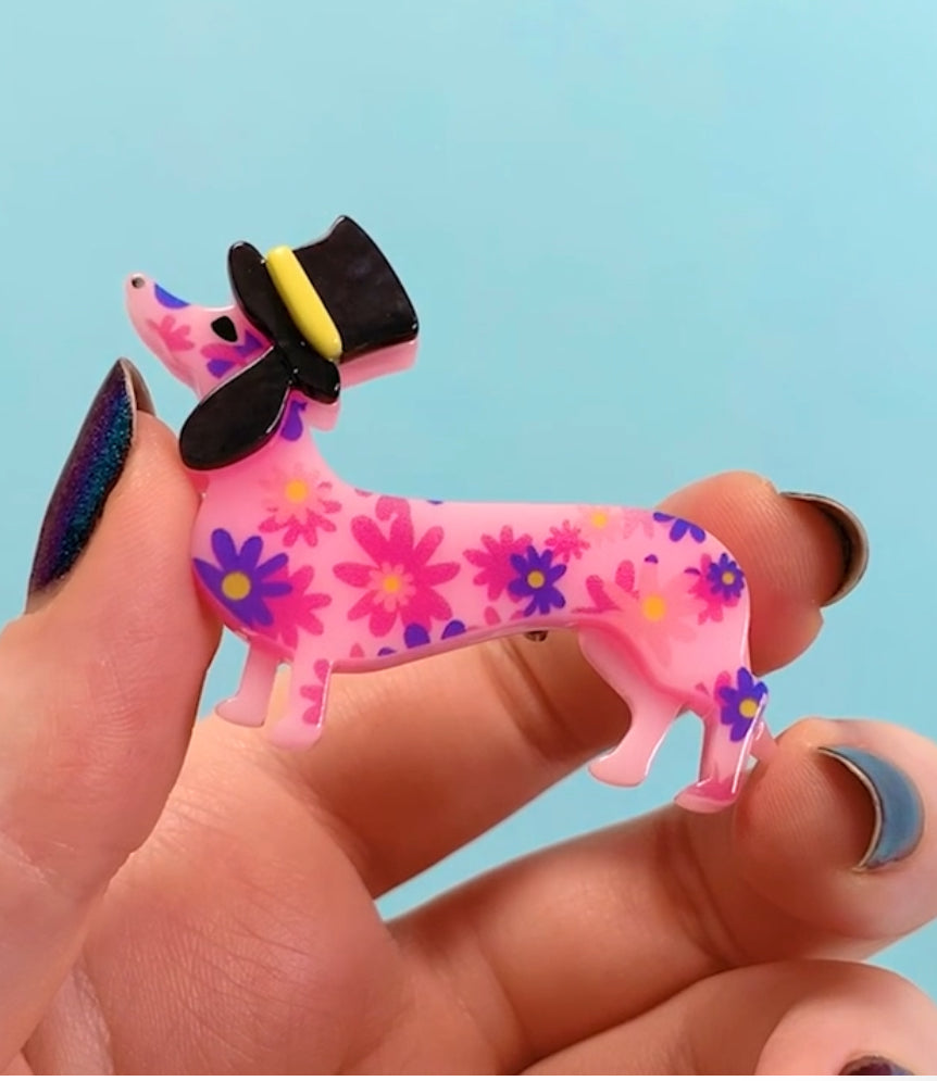 Dapper Dachsund Mini Brooch