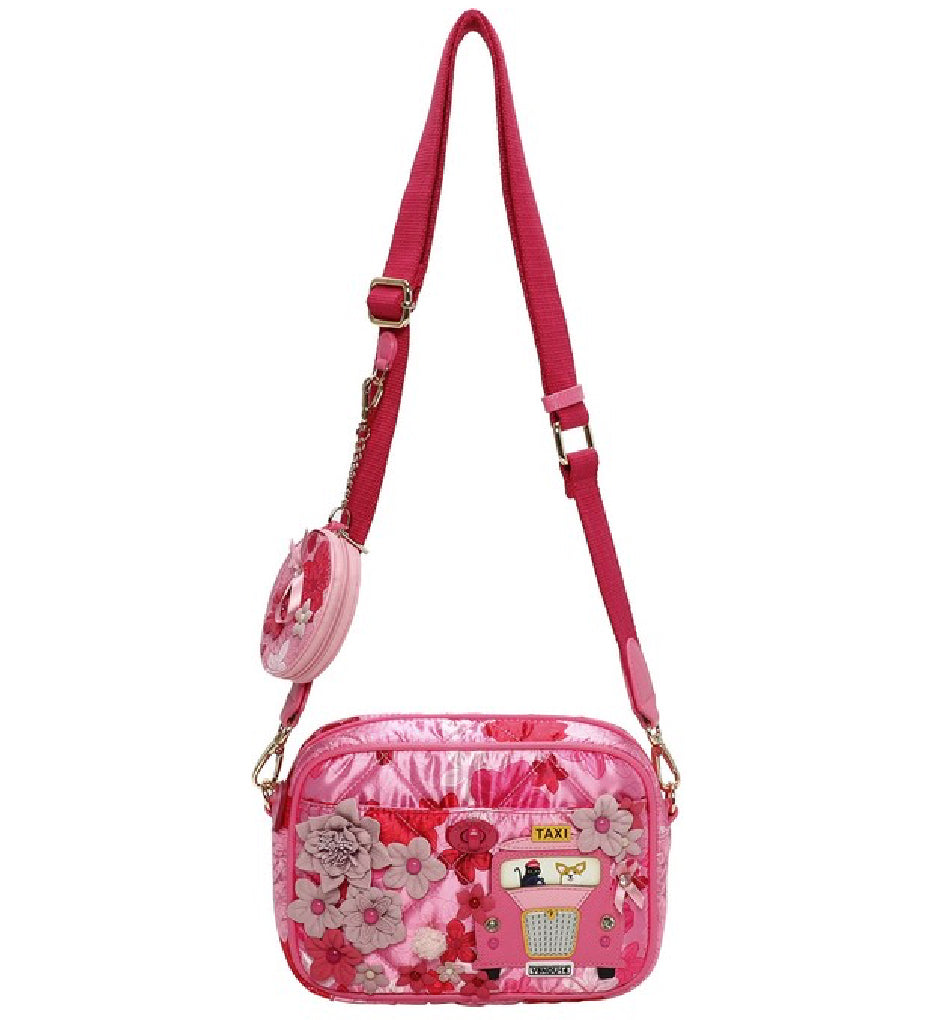 Vendula X Pink Ribbon Foundation - London Cats & Corgis Floral Camera Bag - Preorder