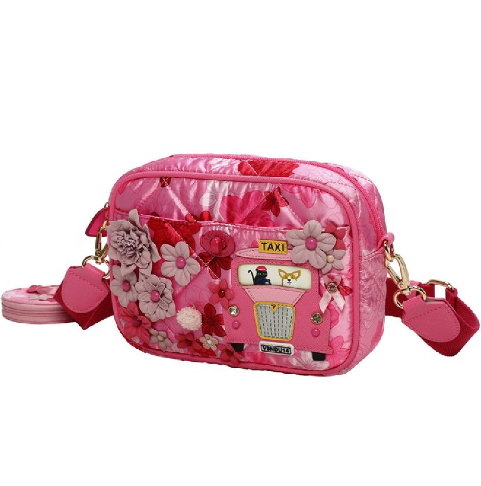 Vendula X Pink Ribbon Foundation - London Cats & Corgis Floral Camera Bag - Preorder