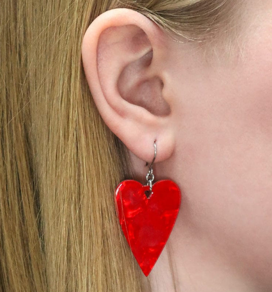 From the Heart Essential Drop Earrings - Red