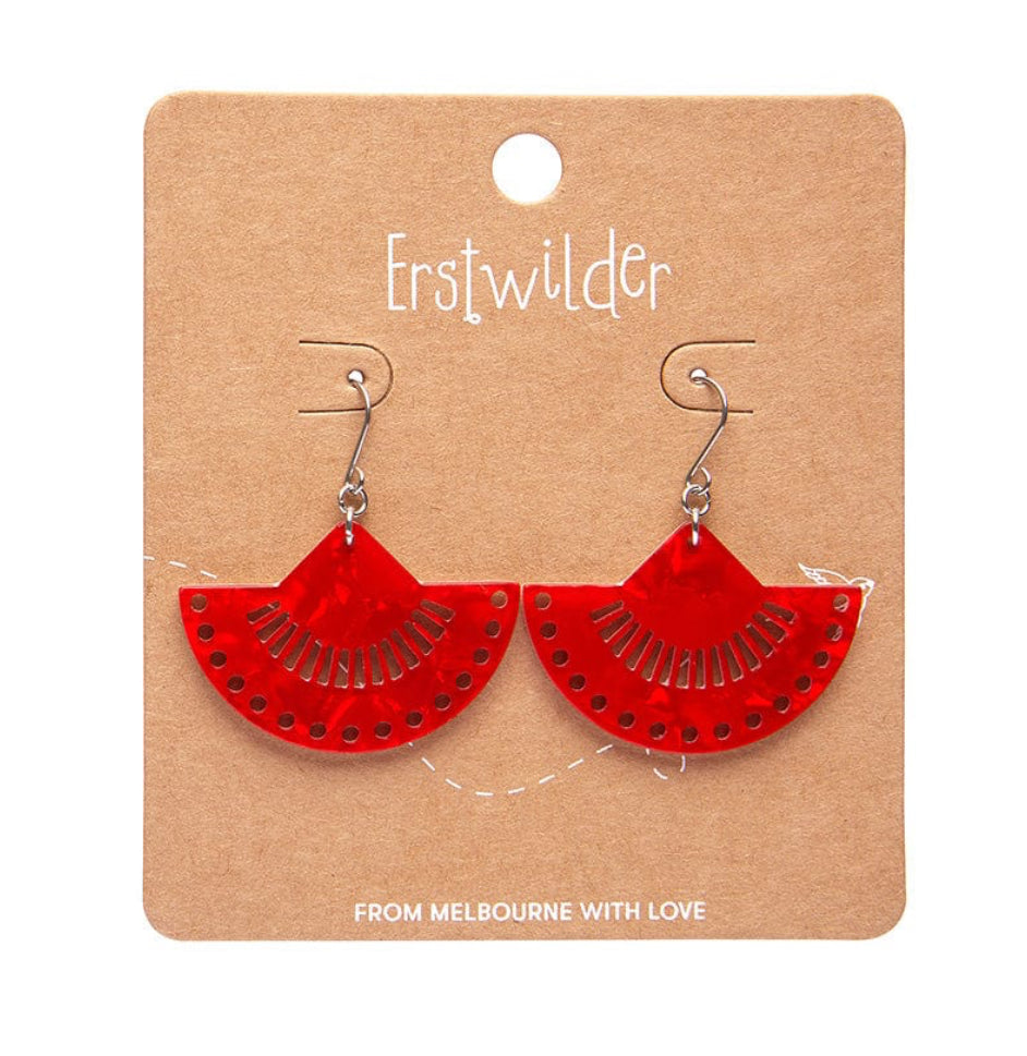 Boho Fan Essential Drop Earrings - Red