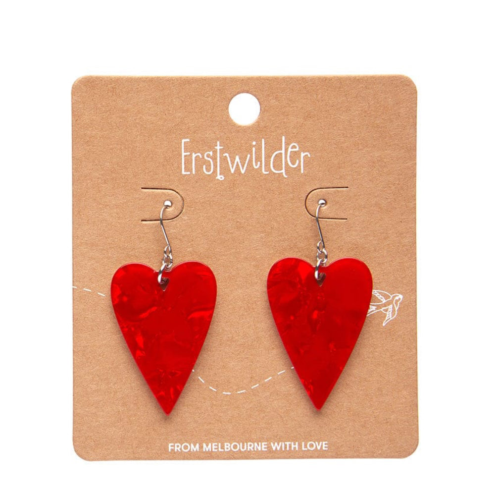 From the Heart Essential Drop Earrings - Red