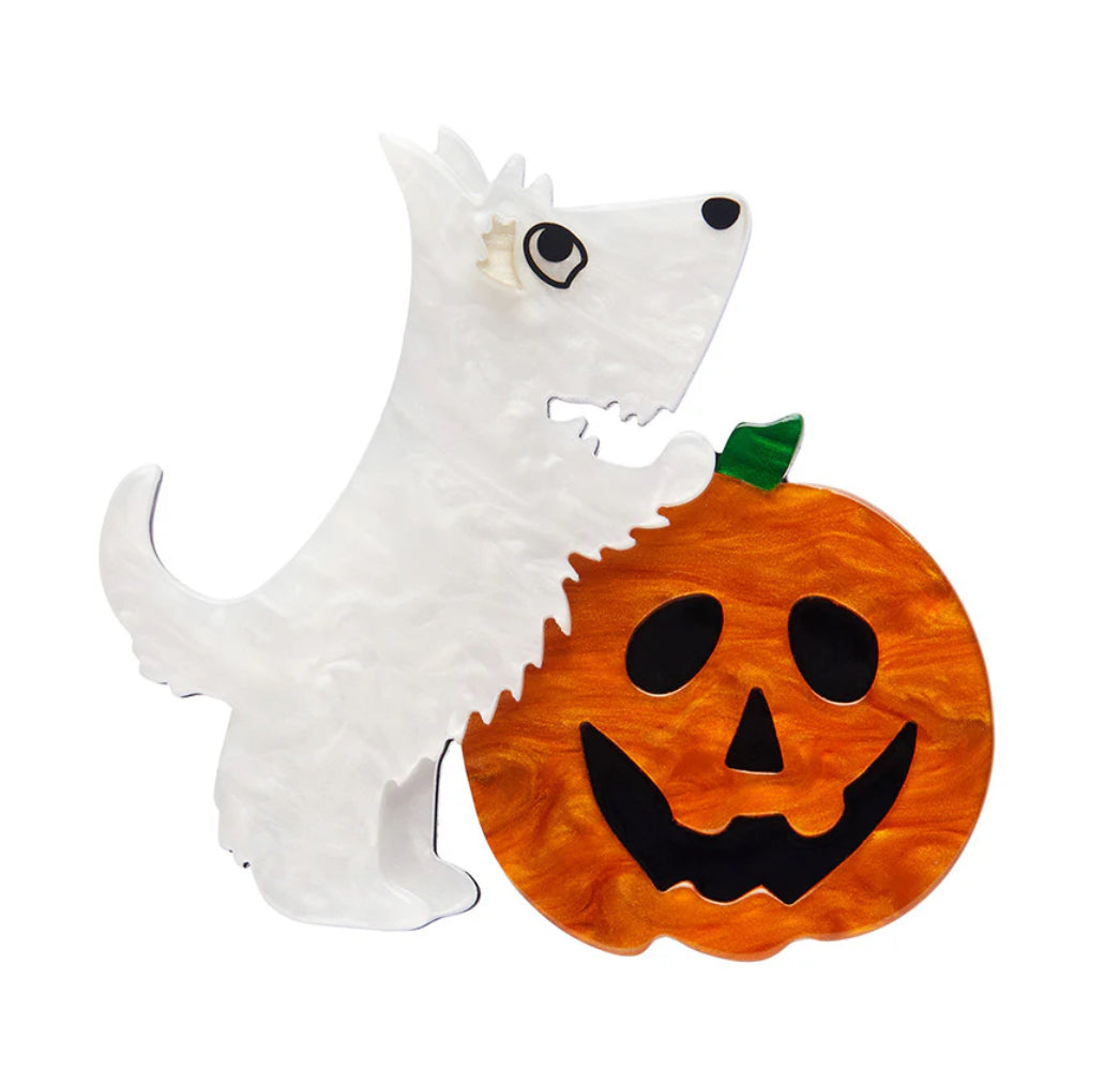 Patch the Pumpkin Pup Brooch