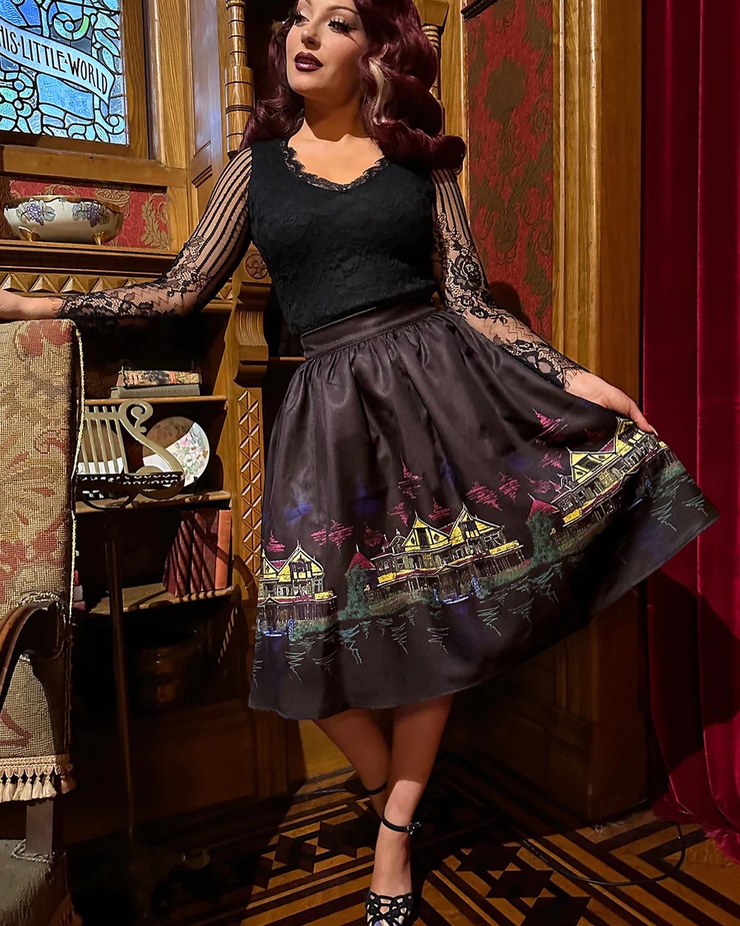 Winchester Mystery House® Novelty Print Skirt